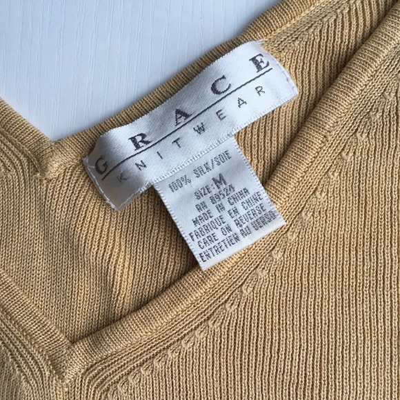 Rare Vintage 100% Silk Gold Grace Knitwear Tank - Picture 2 of 4